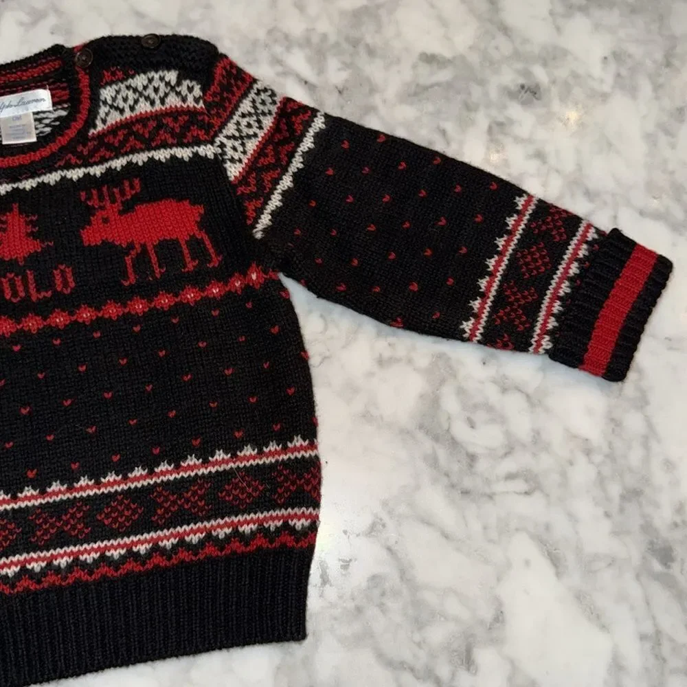 Ralph Lauren Kids' Festive Wool Sweater 12M